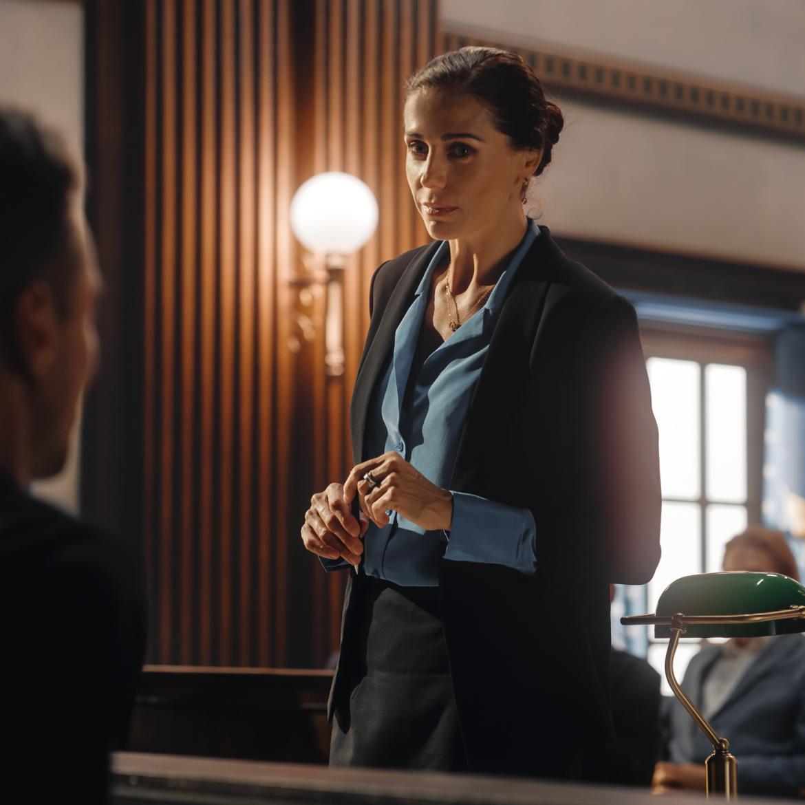 Avvocato in tribunale come esempio di un laureato in Giurisprudenza UniBg